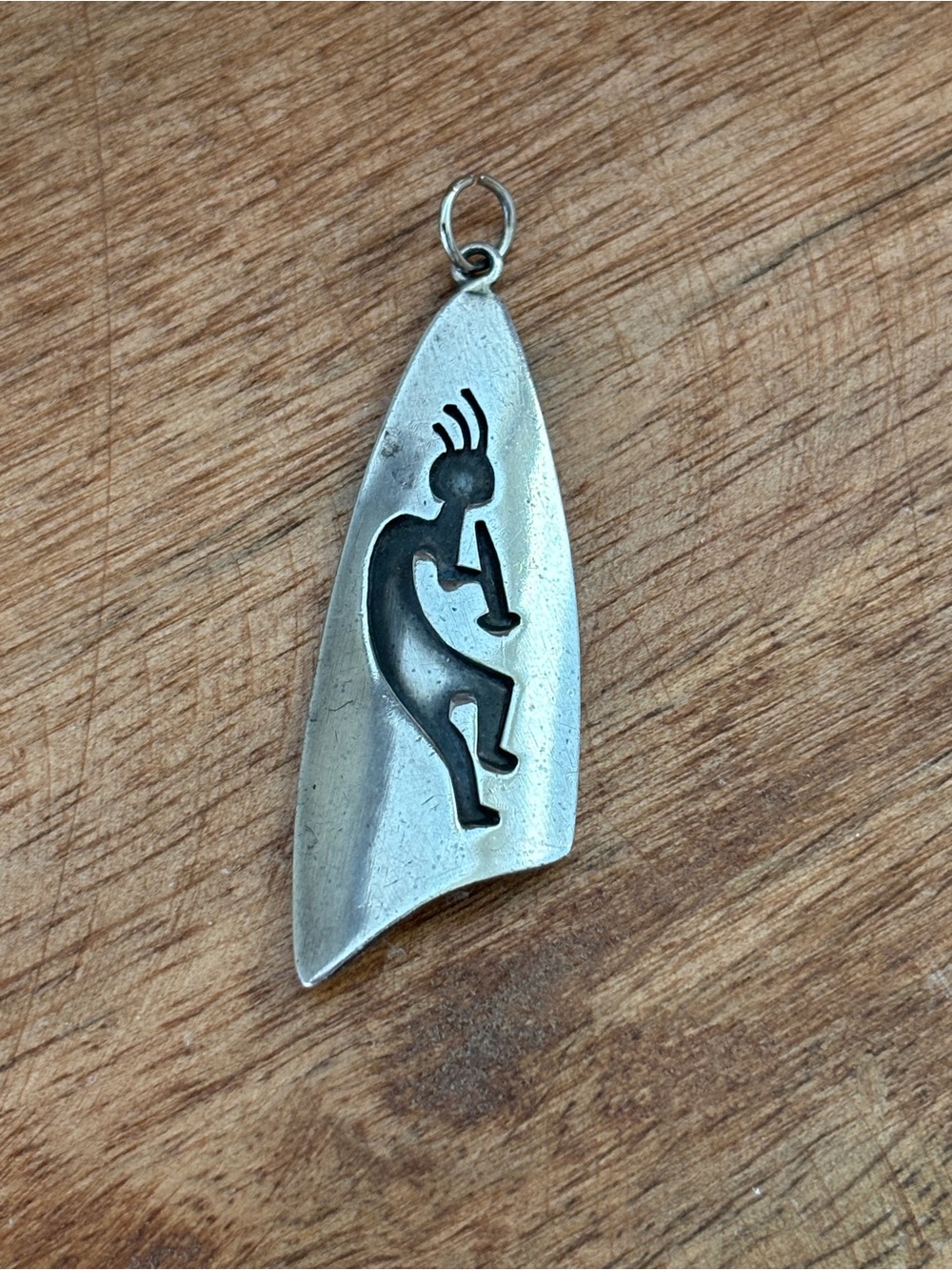 Vintage Native American Signed Sterling Kokopelli Pendant - 2” long - Picture 4 of 10